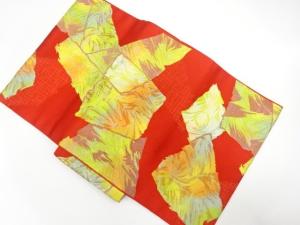 未使用品　本場筑前博多　抽象模様織り出し　名古屋帯